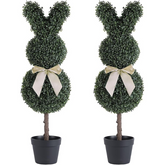 Topiaria artificial árvores decorativas em forma de coelho - 2 Unidades